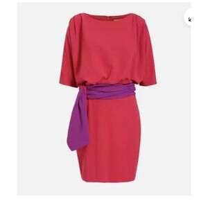 MARK & JAMES BADGLEY MISCHKA Jeri Belted Blouson Dress In Fuchsia Size 0